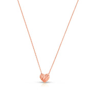 14K Rose Gold Scribbles Heart Necklace