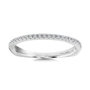 14K White Gold Scalloped Diamond Engagement Ring Matching Wedding Band