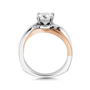 14K Two-Tone Gold Solitaire Twist Engagement Ring