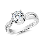 14K White Gold Solitaire Twist Engagement Ring