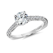 14K White Gold Diamond Lace Engagement Ring