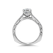 14K White Gold Diamond Lace Engagement Ring