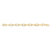 14K Yellow Gold 9mm French Cable Fancy Link Chain Necklace