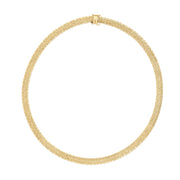 14K Yellow Gold 7mm Mesh Byzantine Chain Necklace