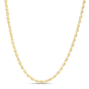 10K Yellow Gold 3mm Silk Rope Chain Necklace