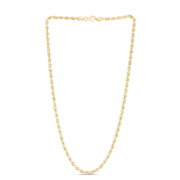 10K Yellow Gold 3.7mm Silk Rope Chain Necklace
