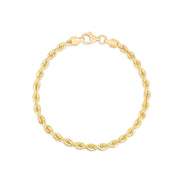 14K Yellow Gold 3.7mm Silk Rope Chain Necklace