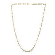 14K Two-Tone Gold Diamond Cut Link Chain Necklace