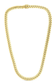 10K Yellow Gold 9.1mm Semi-Solid Classic Miami Cuban Necklace